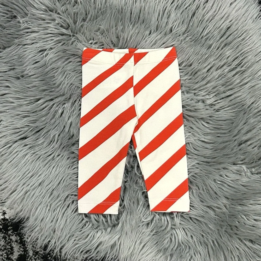 Noé & Zoë Infant Red Striped Leggings Size 0/3 Month NWT